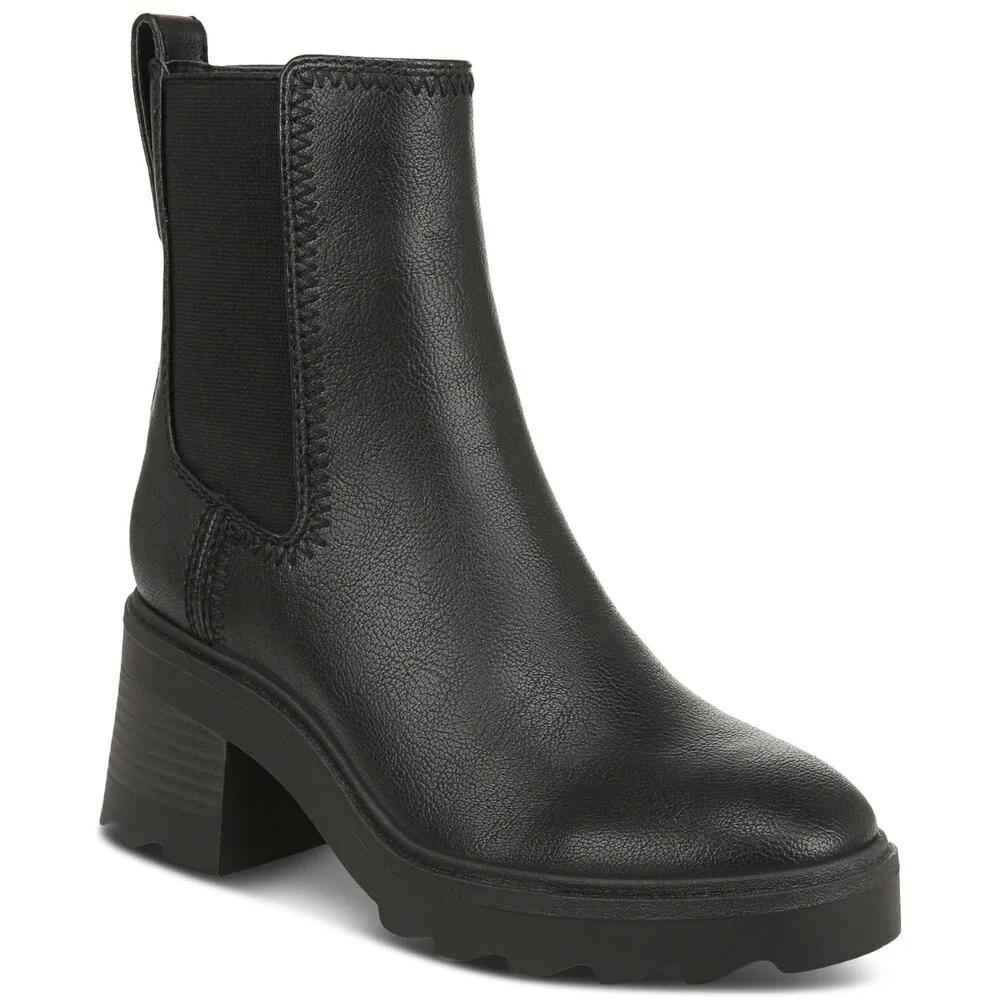 Zodiac Teresa Women's US 8 Black Faux Leather Round Toe Chelsea Boots TZP87
